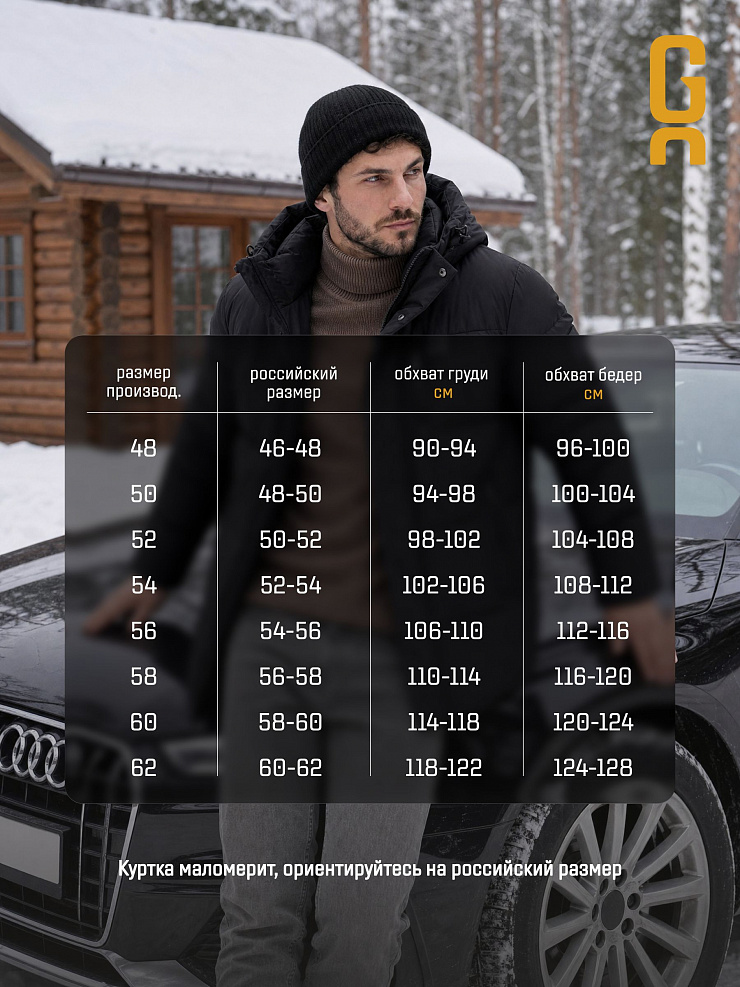 Куртка мужская зимняя GRIZMAN, черная, модель 75407