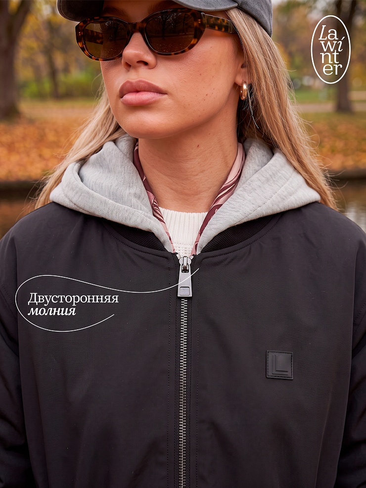 Куртка женская демисезонная LAWINTER, черная, модель 83435