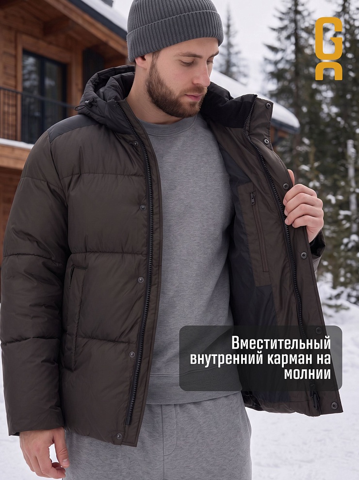 Куртка мужская зимняя GRIZMAN, коричневая, модель 76238