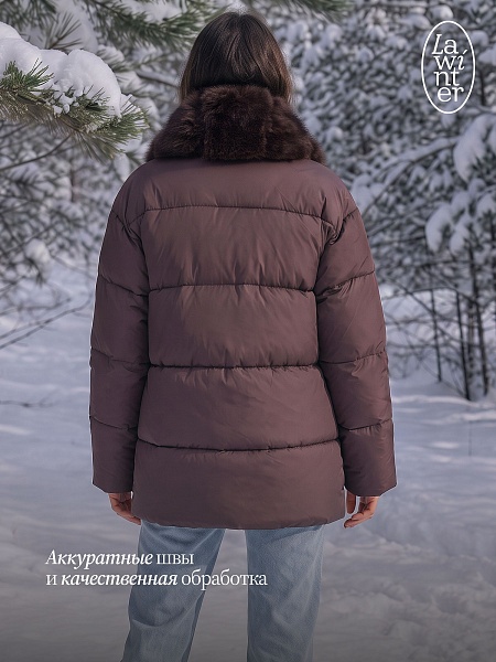 Куртка женская зимняя LAWINTER, коричневая, модель 86385
