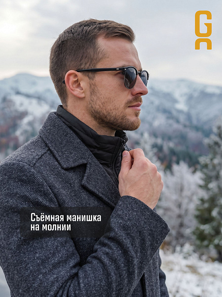 Пальто мужское осеннее GRIZMAN, темно-серое, модель 73931