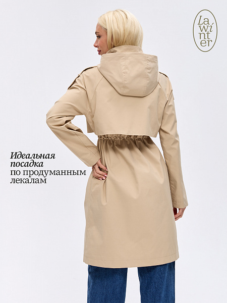 Плащ женский осенний LAWINTER, песок, модель 83967