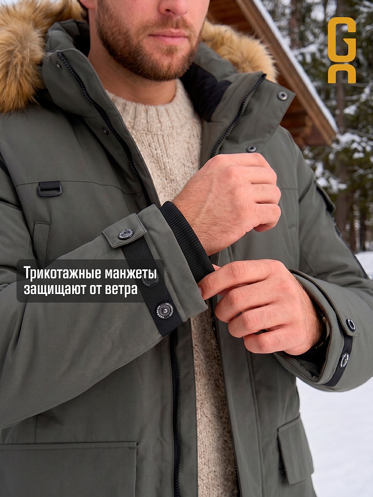 Парка мужская зимняя GRIZMAN, олива, модель 73594
