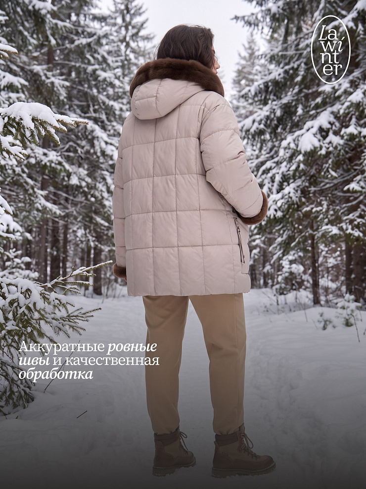Куртка женская зимняя LAWINTER, светло-серая, модель 85136