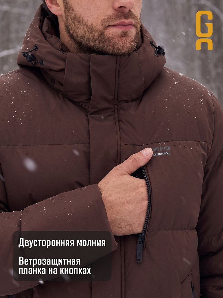 Куртка мужская зимняя GRIZMAN, коричневая, модель 75407