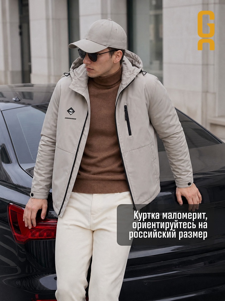Куртка мужская демисезонная GRIZMAN, бежево-серая, модель 70479