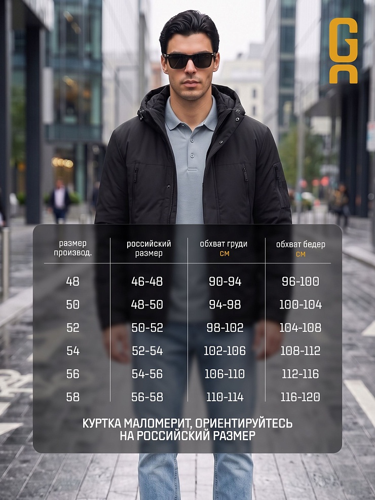 Куртка мужская демисезонная GRIZMAN, черная, модель 74786