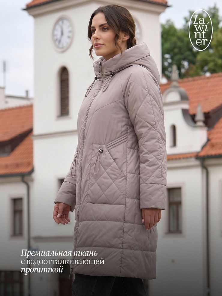 Пальто женское демисезонное LAWINTER, капучино, модель 84844