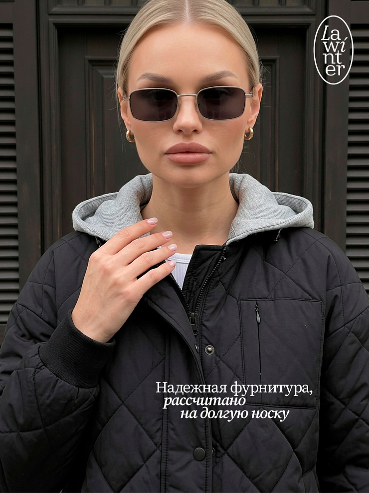 Бомбер женский демисезонный LAWINTER, черный, модель 83635