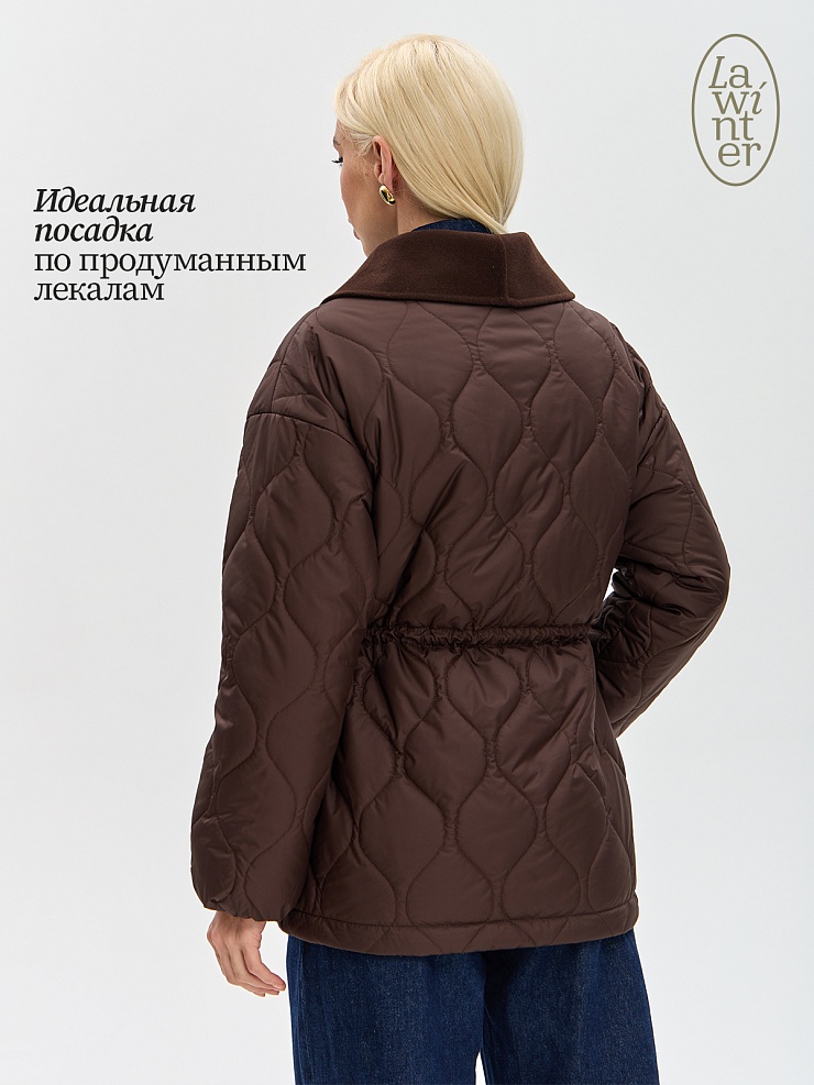 Куртка женская демисезонная LAWINTER, коричневая, модель 84738