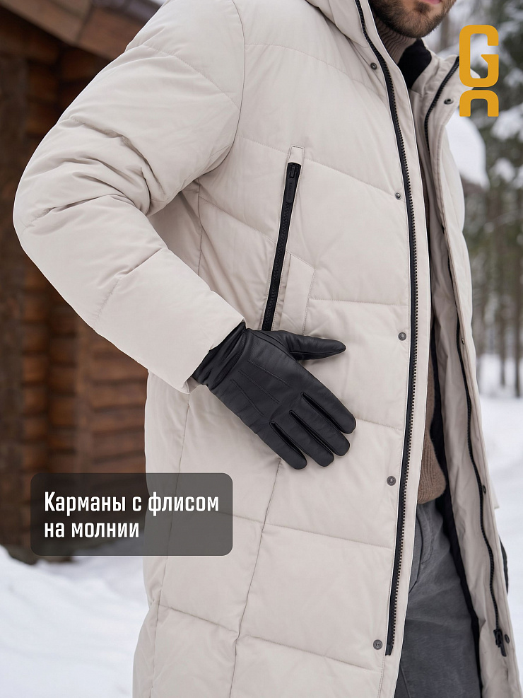 Пуховик мужской зимний GRIZMAN, светло-серый, модель 71715
