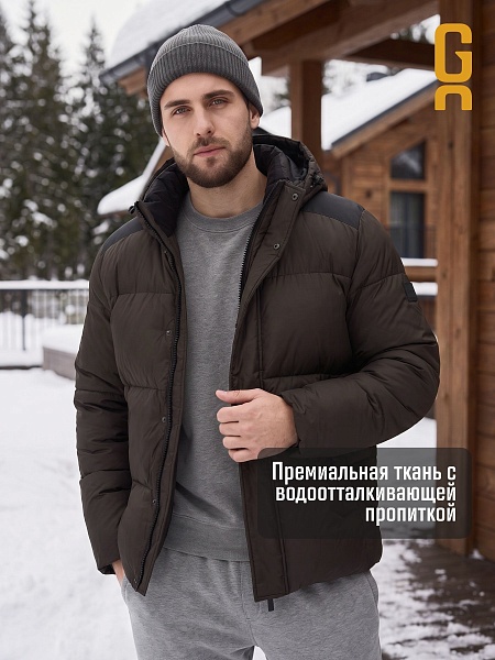 Куртка мужская зимняя GRIZMAN, коричневая, модель 76238