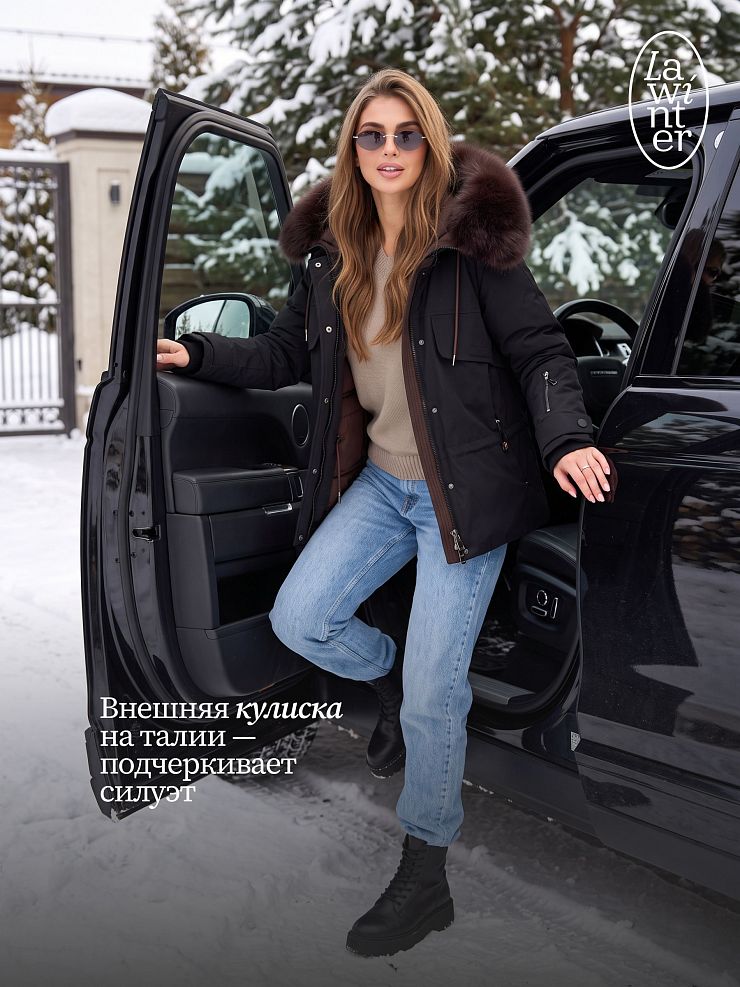 Куртка женская зимняя LAWINTER, черная, модель 86261