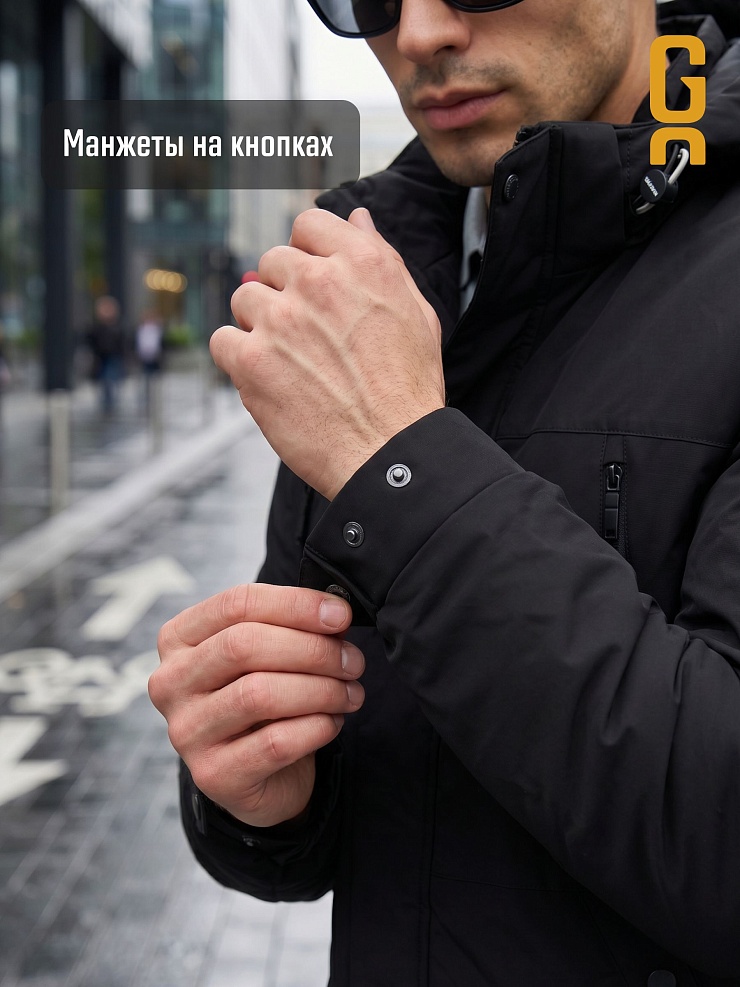 Куртка мужская демисезонная GRIZMAN, черная, модель 74786