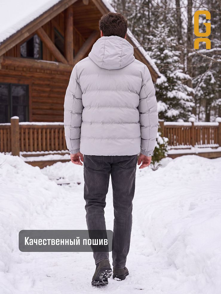 Куртка мужская зимняя GRIZMAN, светло-серая, модель 76411