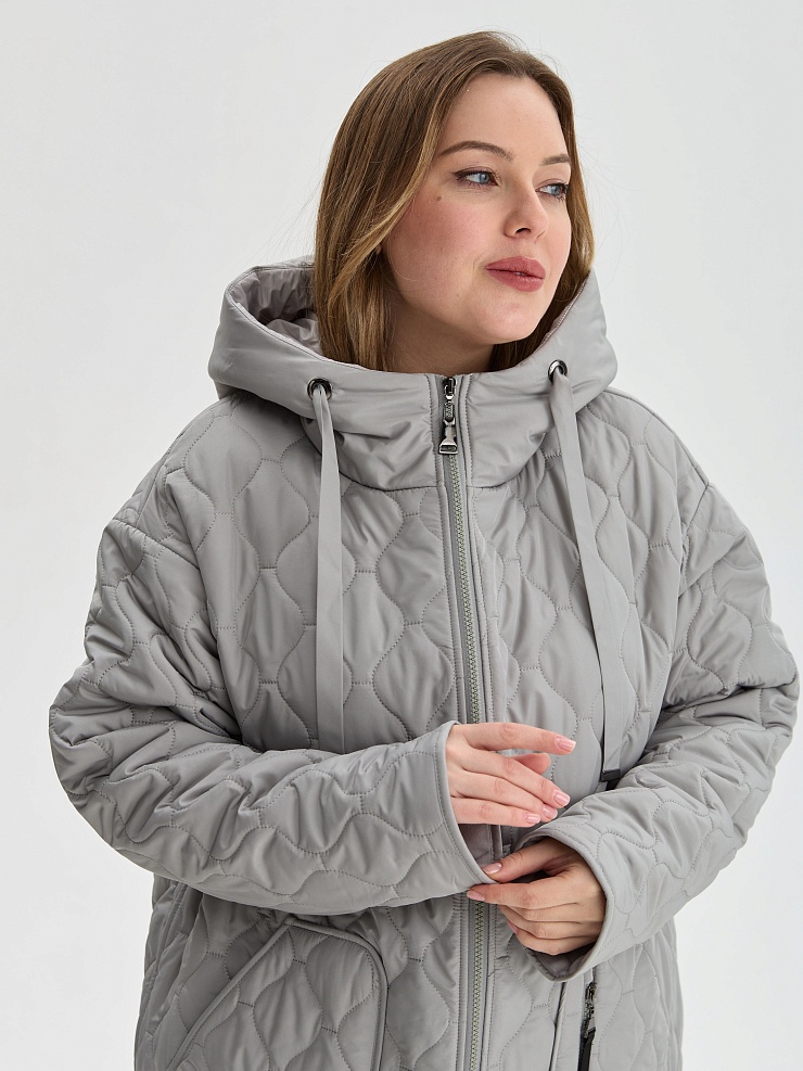 Куртка женская демисезонная LAWINTER, серая мята, модель 83594