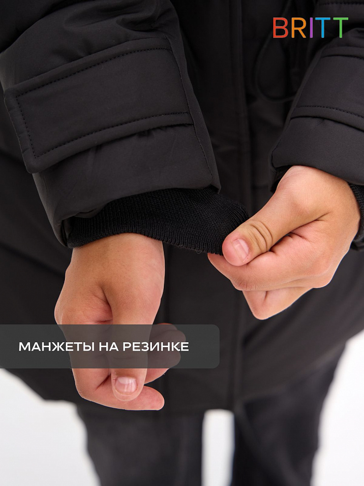 Куртка для девочки зимняя BRITT, черная, модель 65640