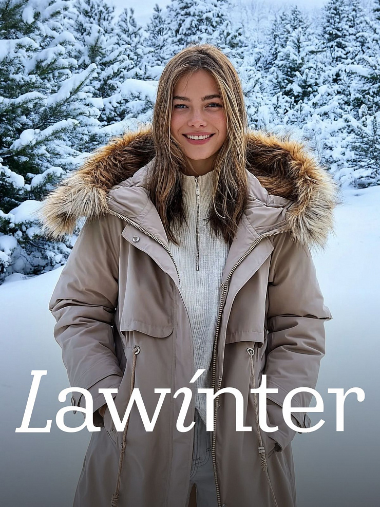Парка женская зимняя LAWINTER, песок, модель 83726