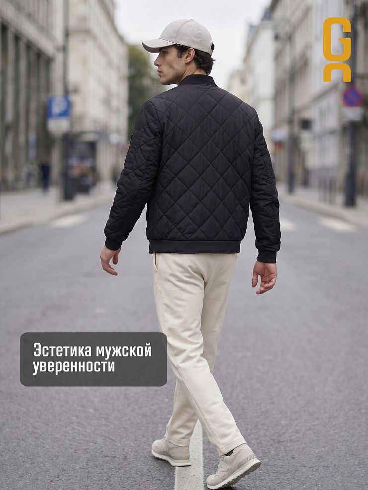Бомбер мужской демисезонный GRIZMAN, черный, модель 72509