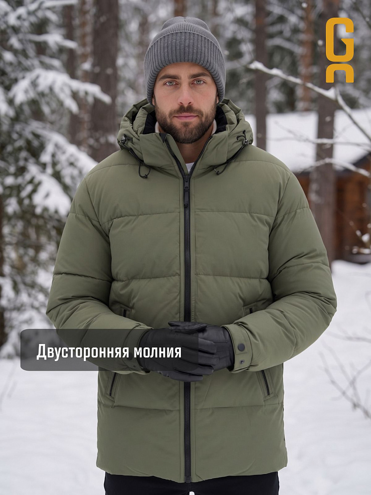 Куртка мужская зимняя GRIZMAN, серо-зеленая, модель 72684