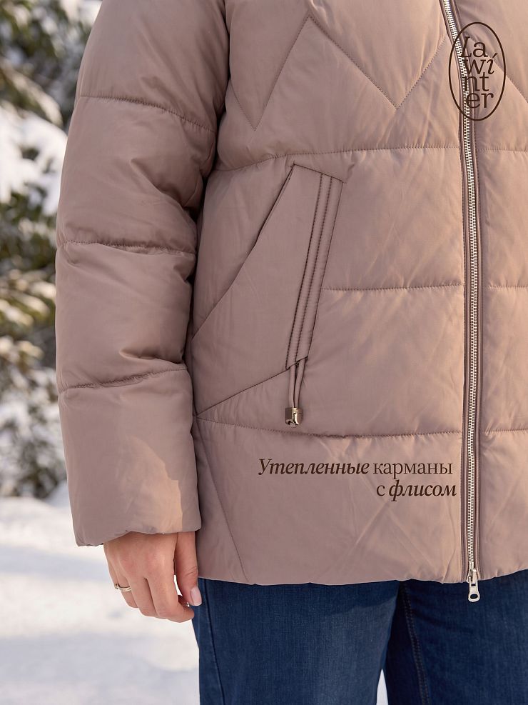 Куртка женская зимняя LAWINTER, капучино, модель 86387