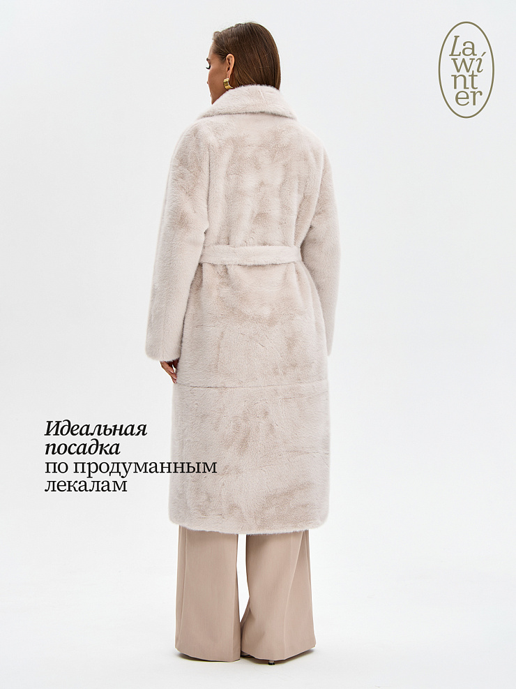 Шуба женская зимняя LAWINTER, молочная, модель 53933