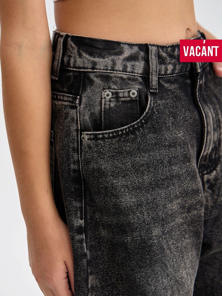 Джинсы для девочки демисезонные VACANT, грязные серые, модель 105430