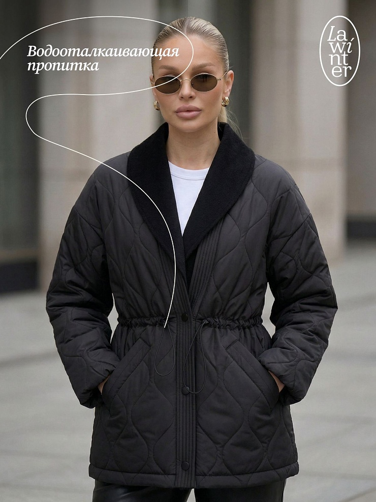 Куртка женская демисезонная LAWINTER, черная, модель 84738