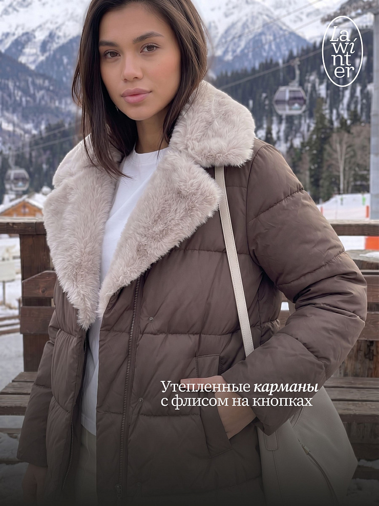 Куртка женская зимняя LAWINTER, капучино, модель 84739