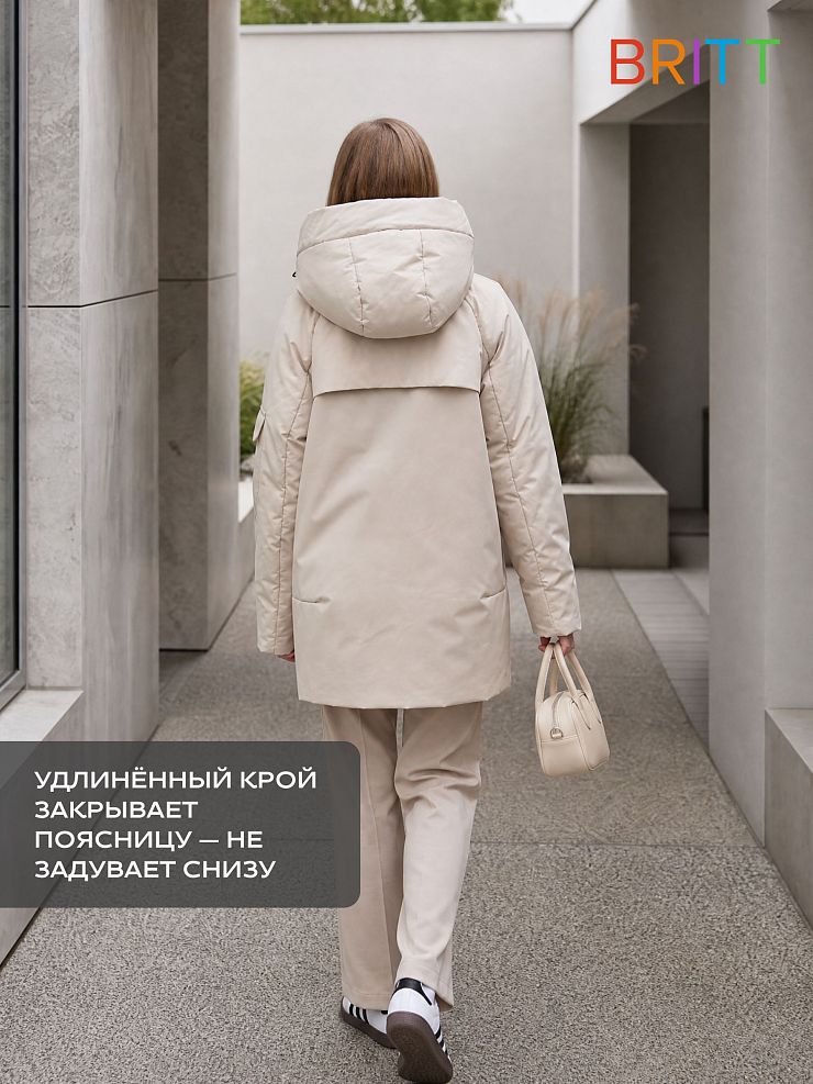 Куртка для девочки демисезонная BRITT, светло-бежевая, модель 63603