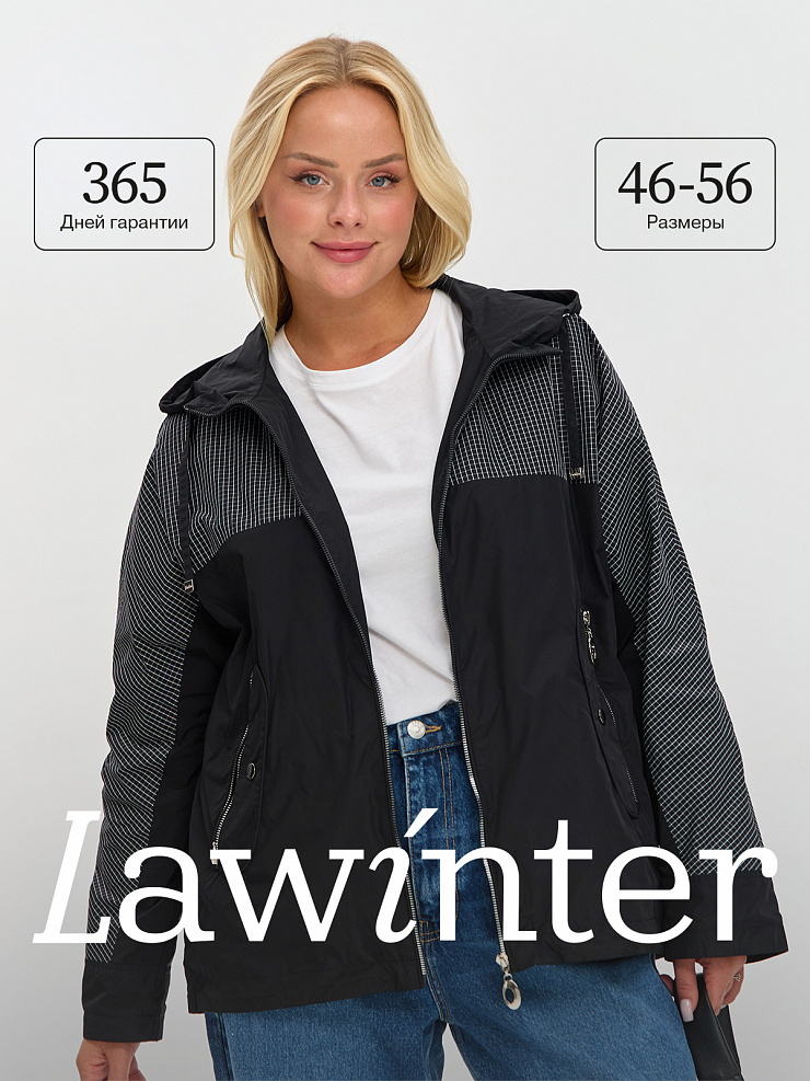 Куртка женская осенняя LAWINTER, черная, модель 84704
