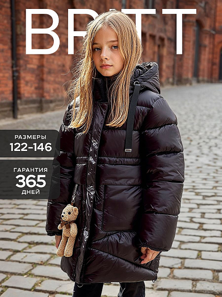Куртка для девочки зимняя BRITT, черная, модель 65918