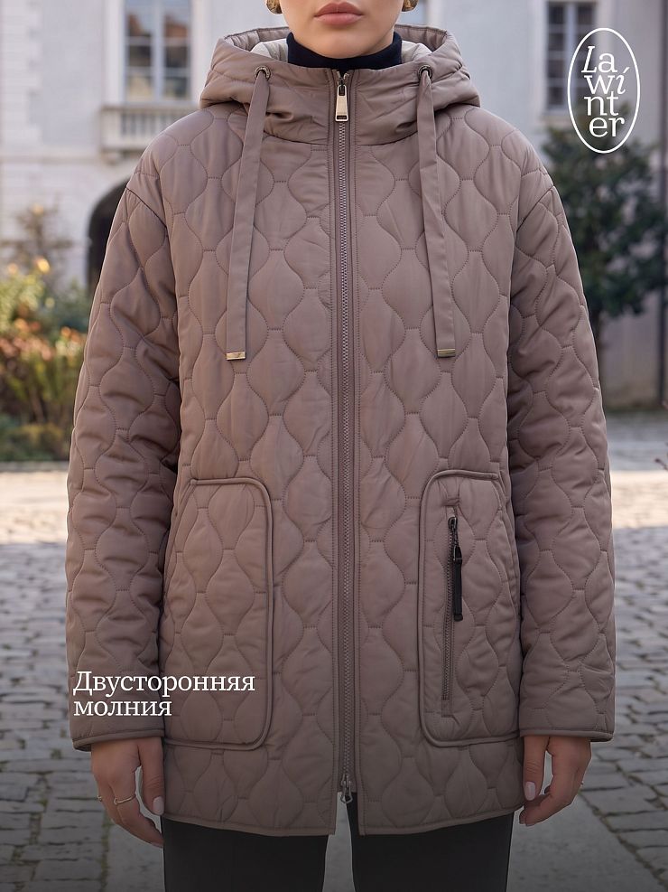 Куртка женская демисезонная LAWINTER, кофе, модель 83594