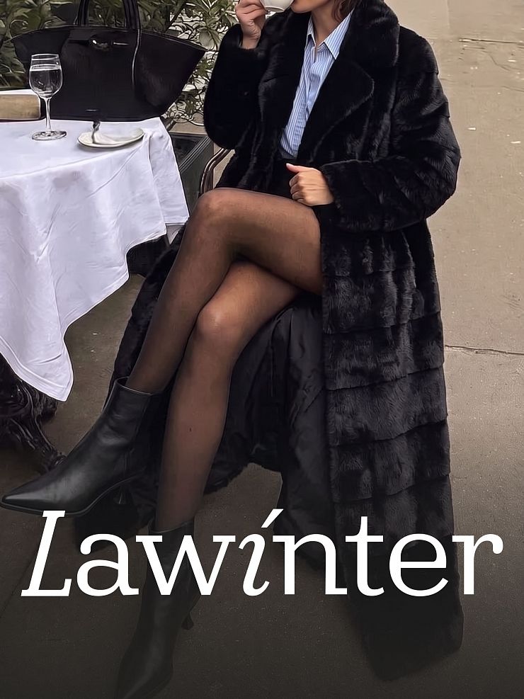 Шуба женская зимняя LAWINTER, черная, модель 53591