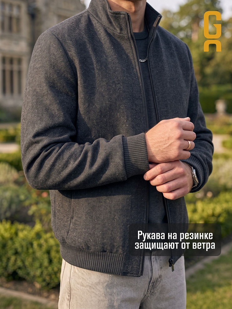 Пальто мужское осеннее GRIZMAN, черно-серое, модель 76731