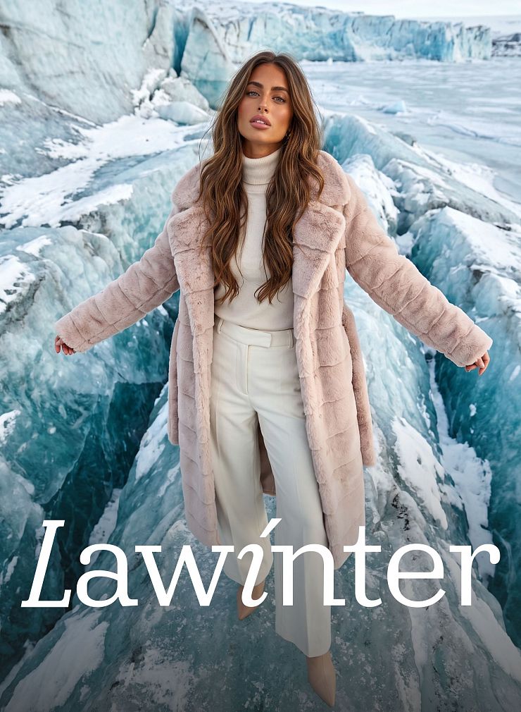 Шуба женская зимняя LAWINTER, пудра, модель 53591