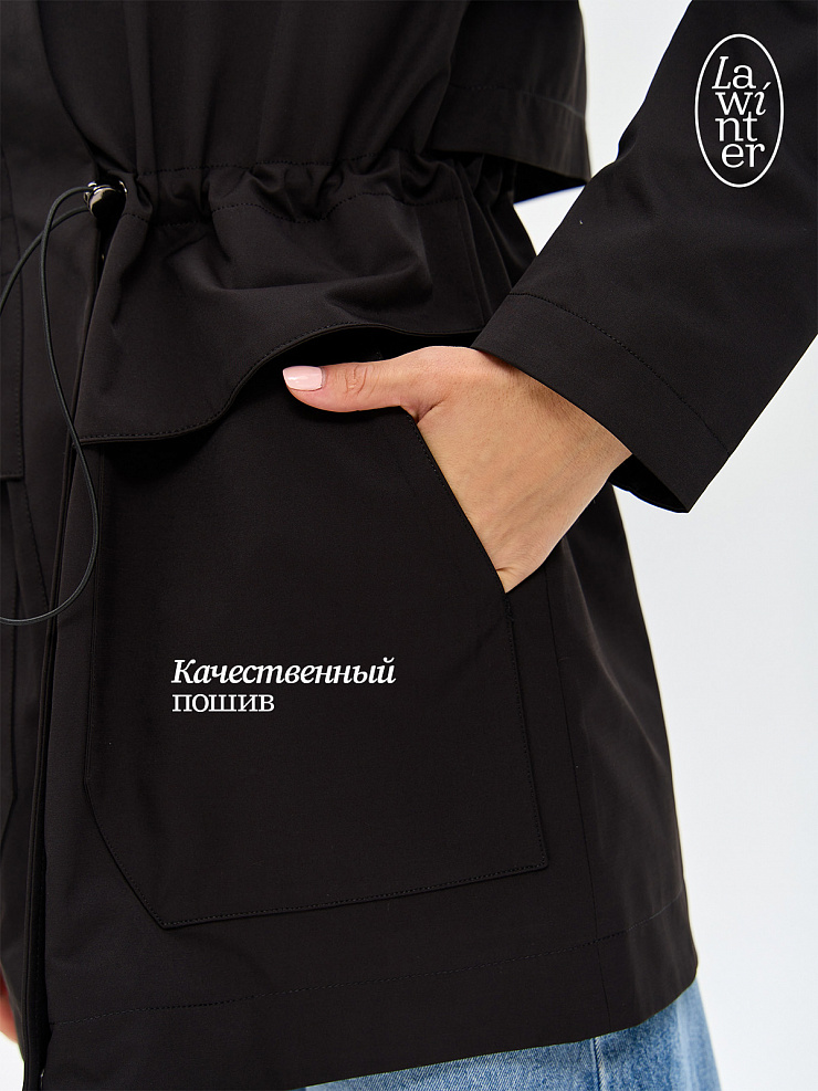 Куртка женская осенняя LAWINTER, черная, модель 83310
