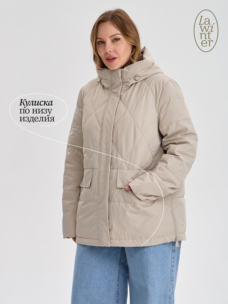Куртка женская демисезонная LAWINTER, бежевая, модель 84623