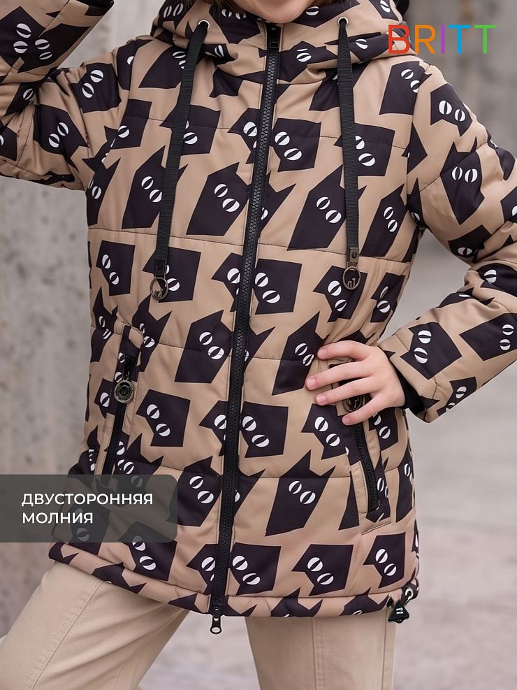 Куртка для девочки демисезонная BRITT, бежевая, модель 63751