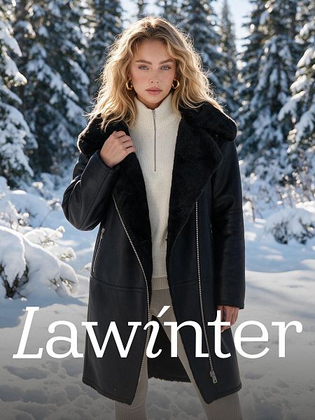 Дубленка женская зимняя LAWINTER, черная, модель 36427